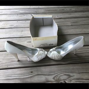 Ivory satin heels